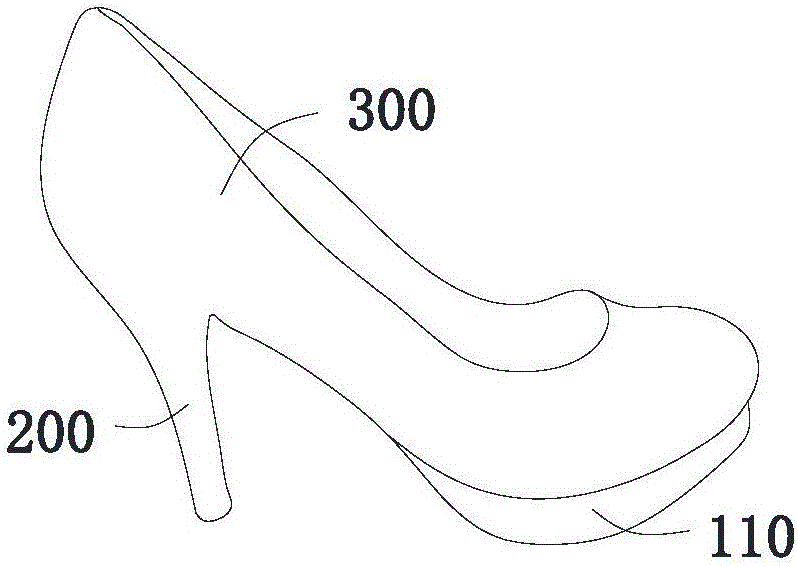 High-heeled shoe and wearable equipment