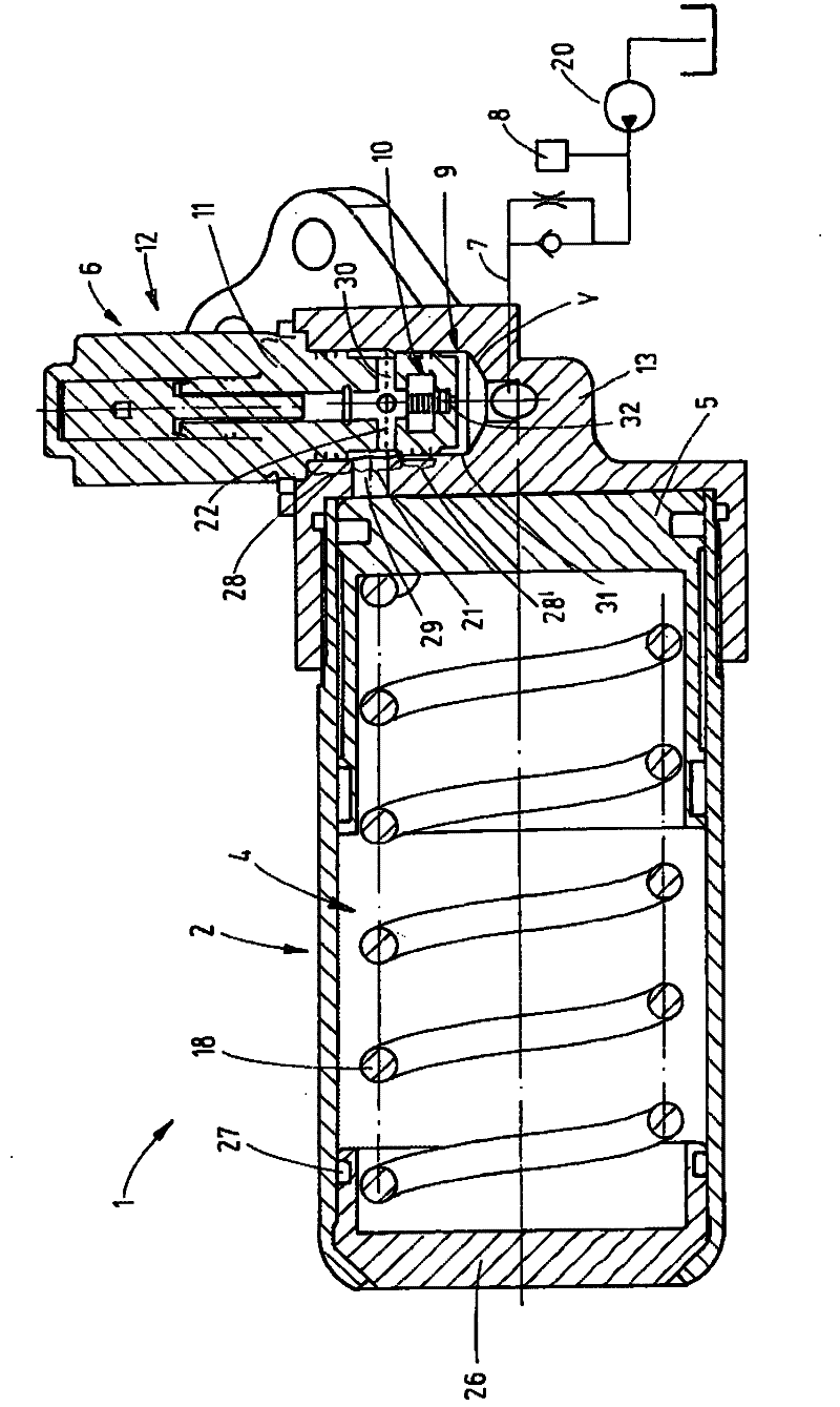 Device for releasing, in a pulsed manner, an amount of fluid that can be stored in an accumulator housing