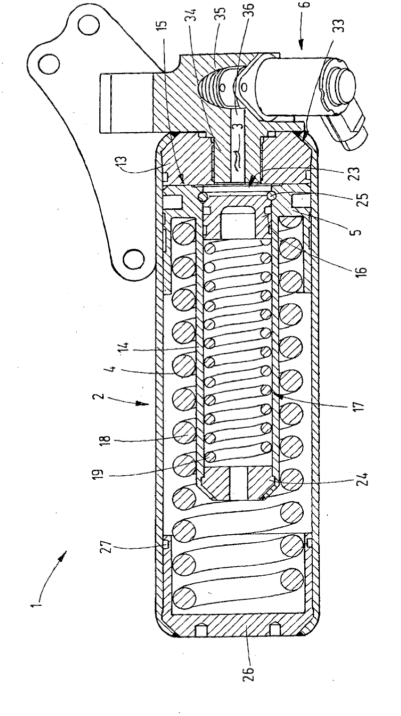 Device for releasing, in a pulsed manner, an amount of fluid that can be stored in an accumulator housing