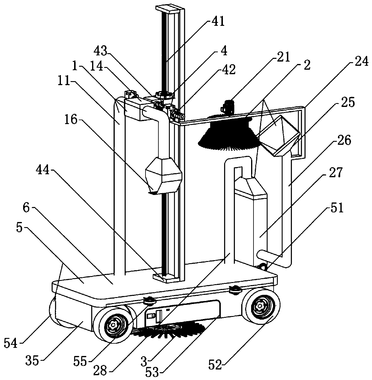 Henhouse self walking type cleaning machine trolley and control method thereof