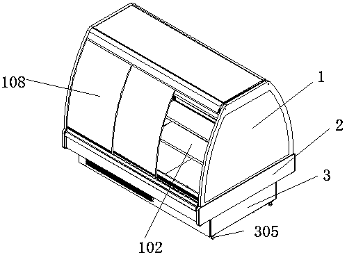 Display cabinet for storing, displaying and selling salmons