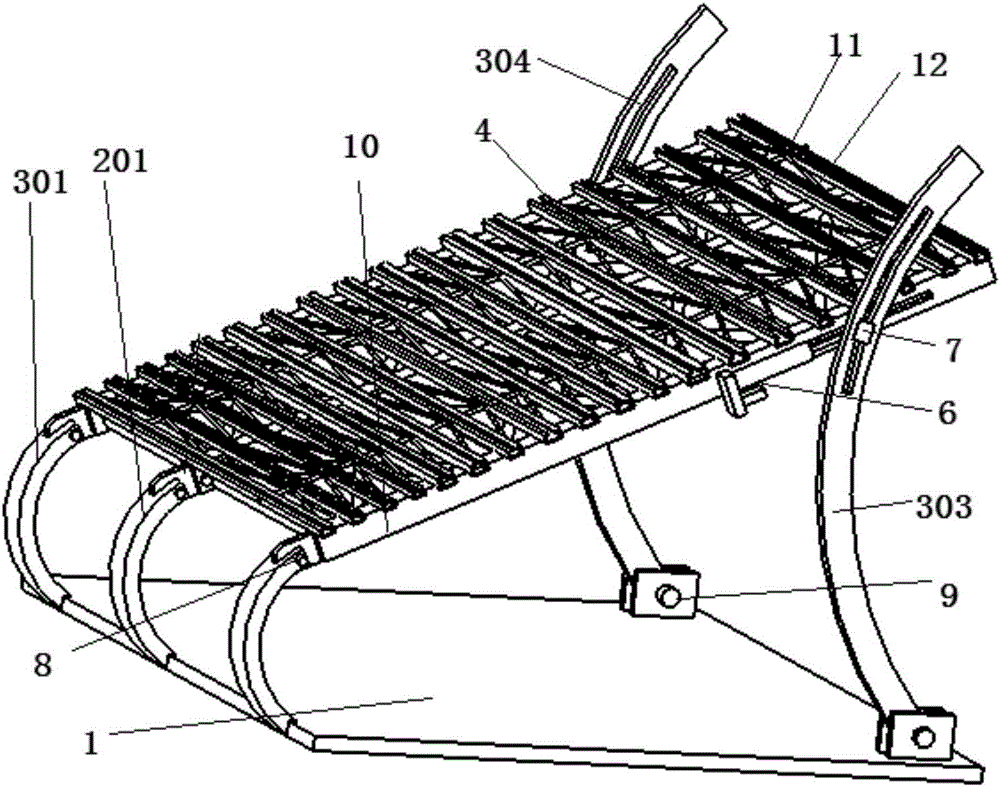 Inclination angle-adjustable arc photovoltaic carport