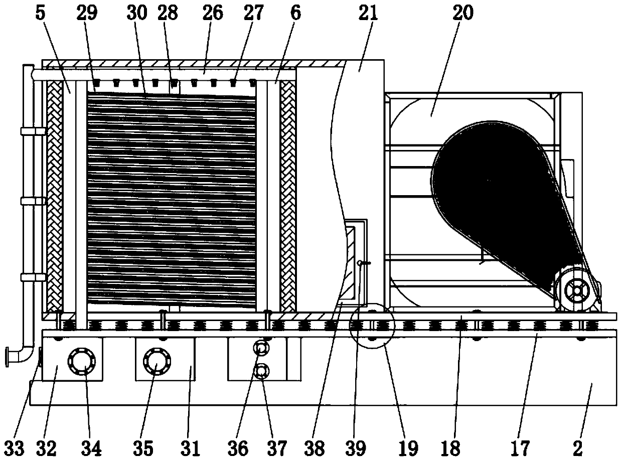 Rail underground concealed centrifugal air draft closed cooling tower