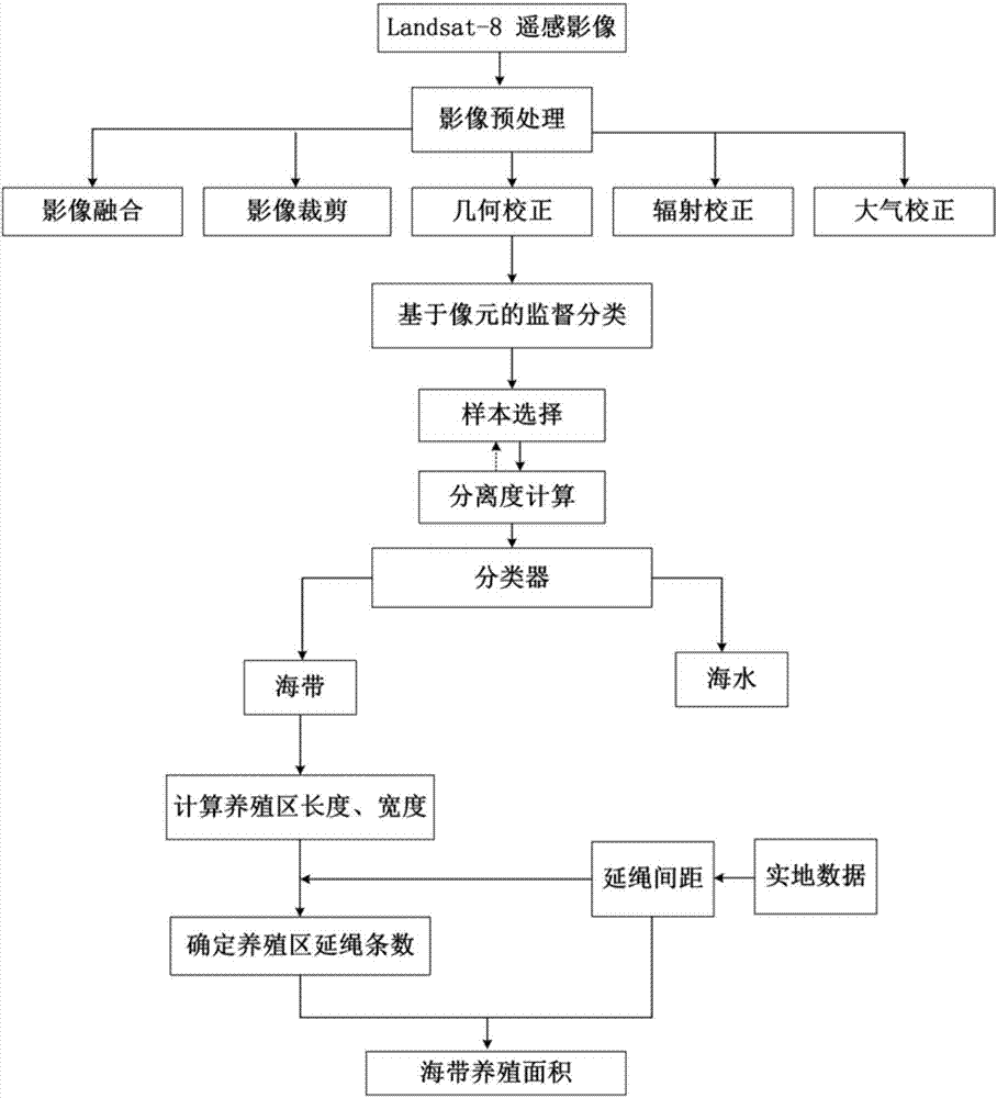 Luminaria culture area monitoring method integrating remote sensing image and longline information