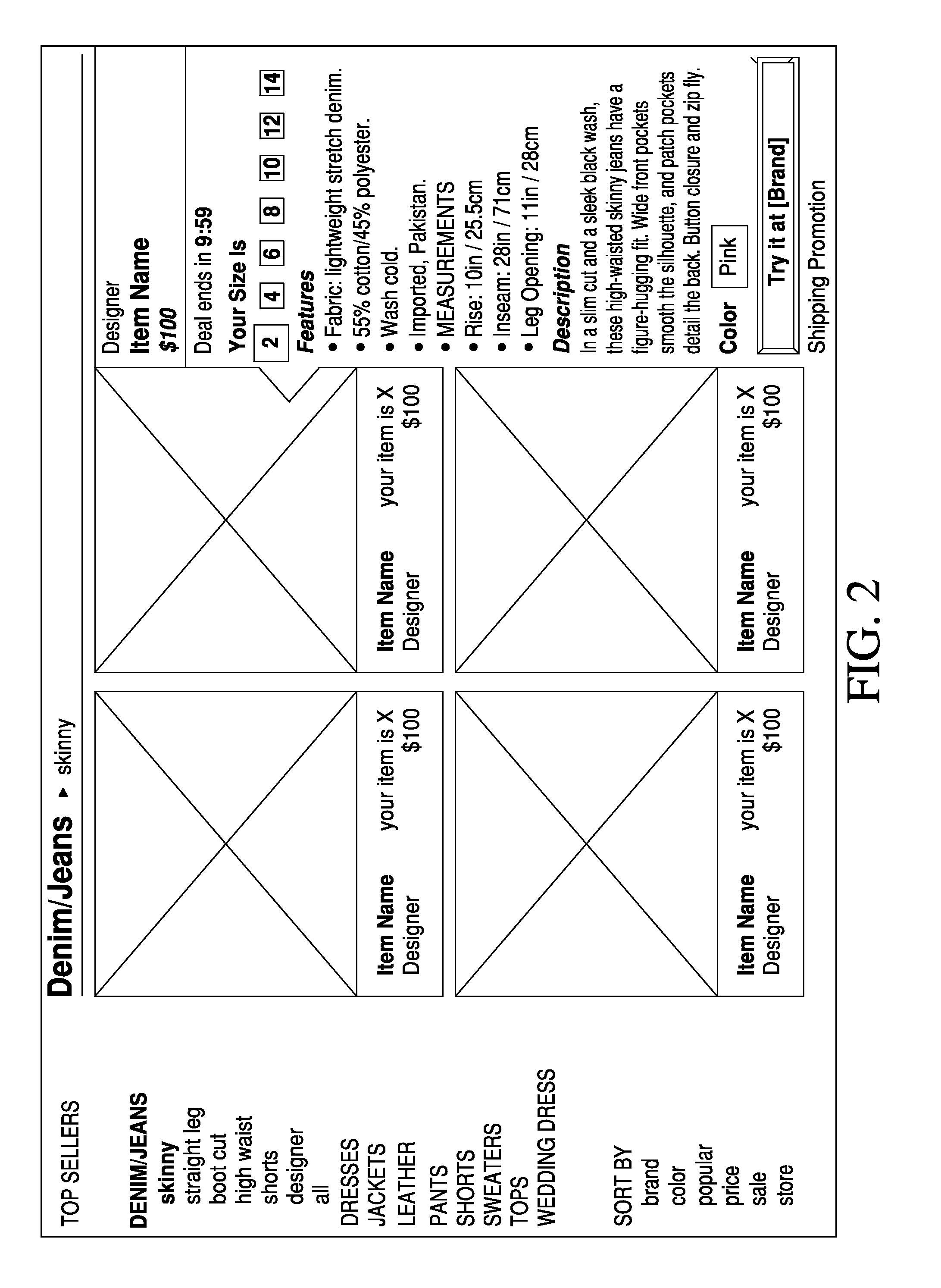 System and method for selecting the recommended size of an article of clothing