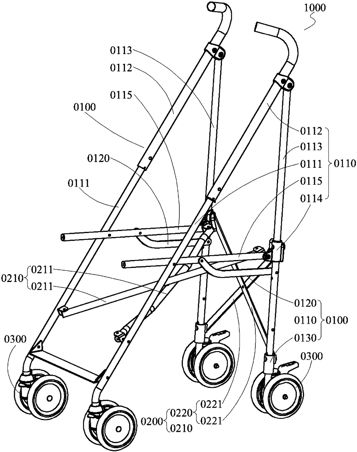 Foldable baby stroller