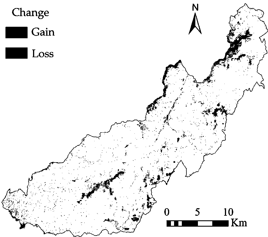 TSEVI-based forest cover change detection method
