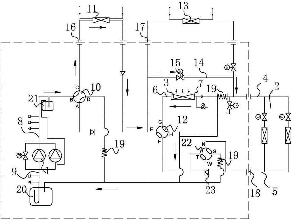 Multi-connected heat recovery air conditioning system and its operation method