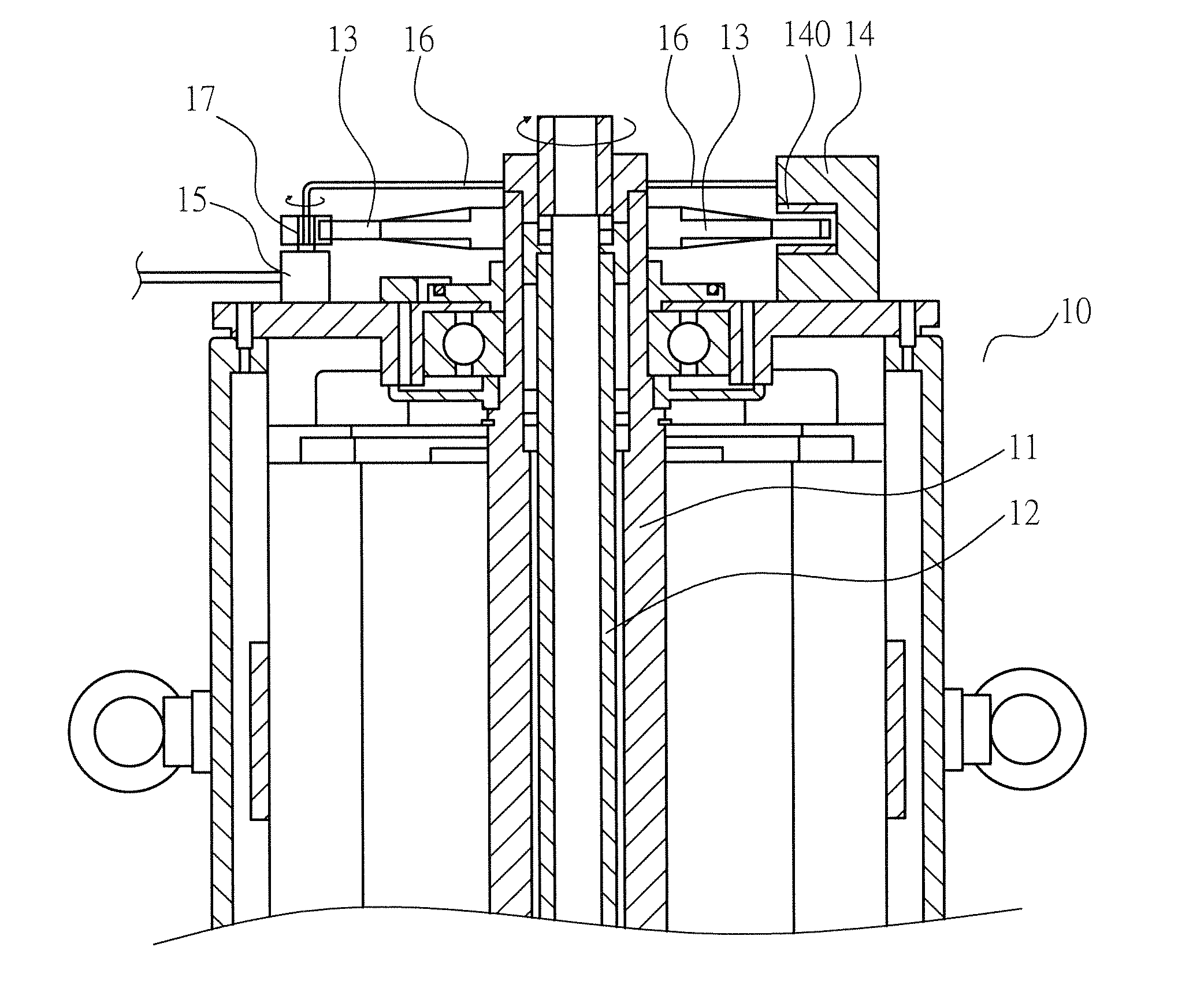 Hydraulic auxiliary brake device of motor used for oil production