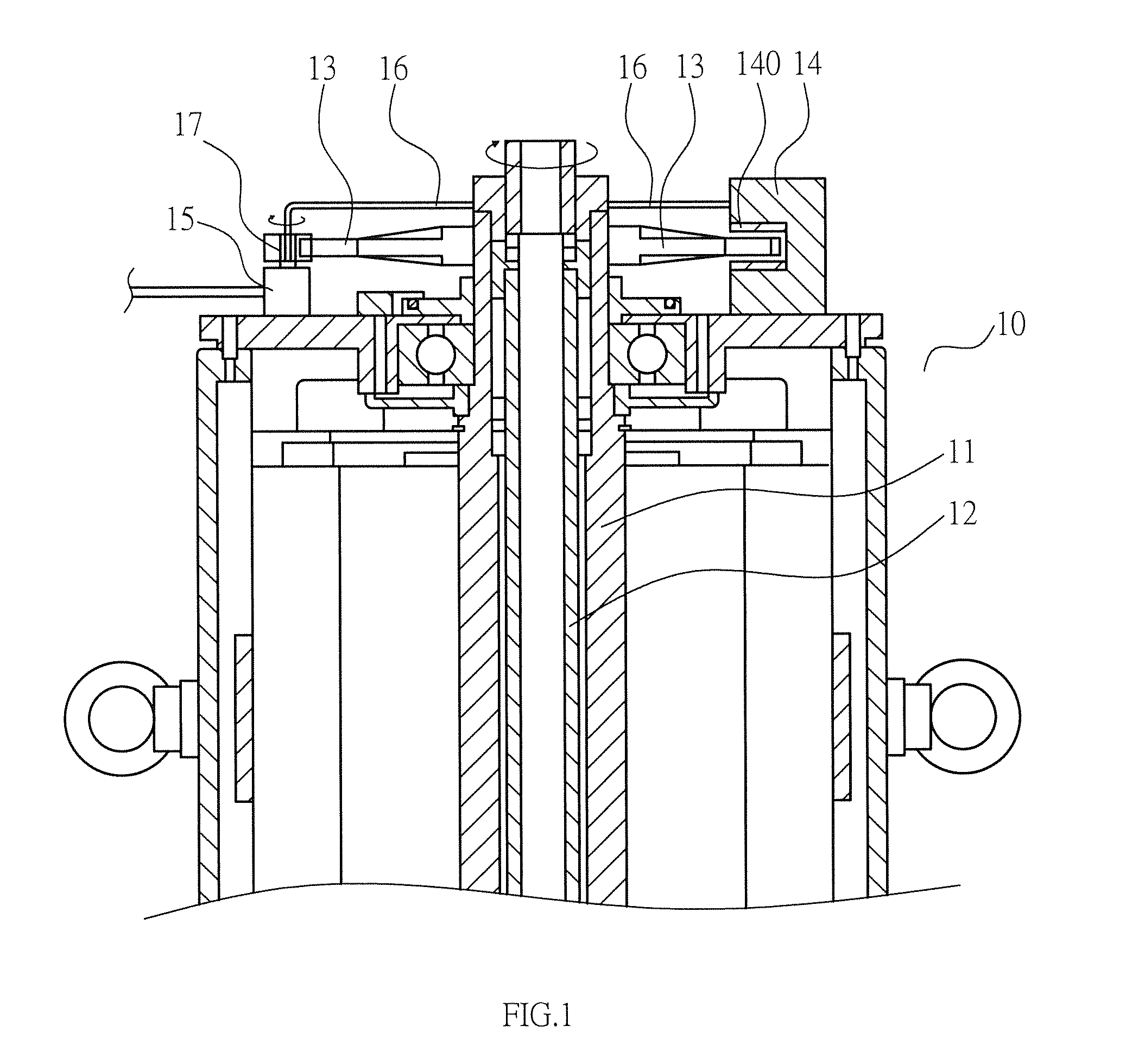 Hydraulic auxiliary brake device of motor used for oil production