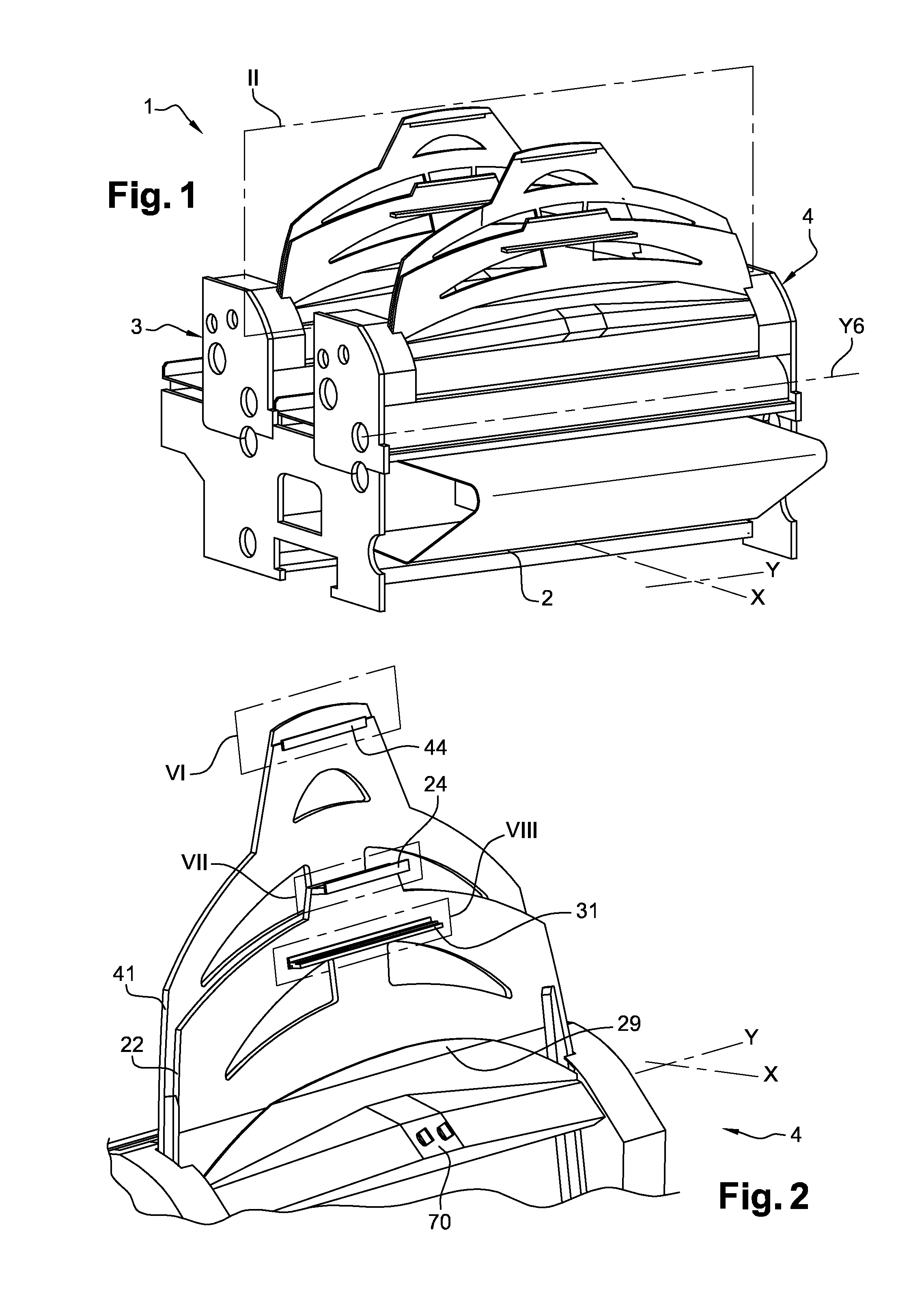 Printing unit for printing plate elements from printing plates and converting machine comprising such a printing unit