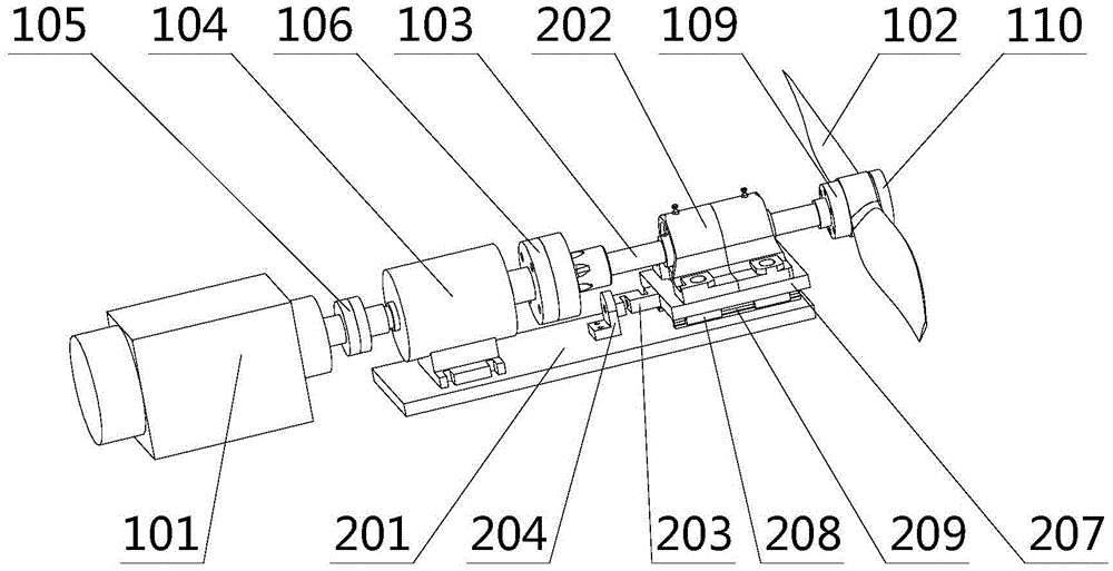 A composite measuring device for propeller dynamic tension and torque