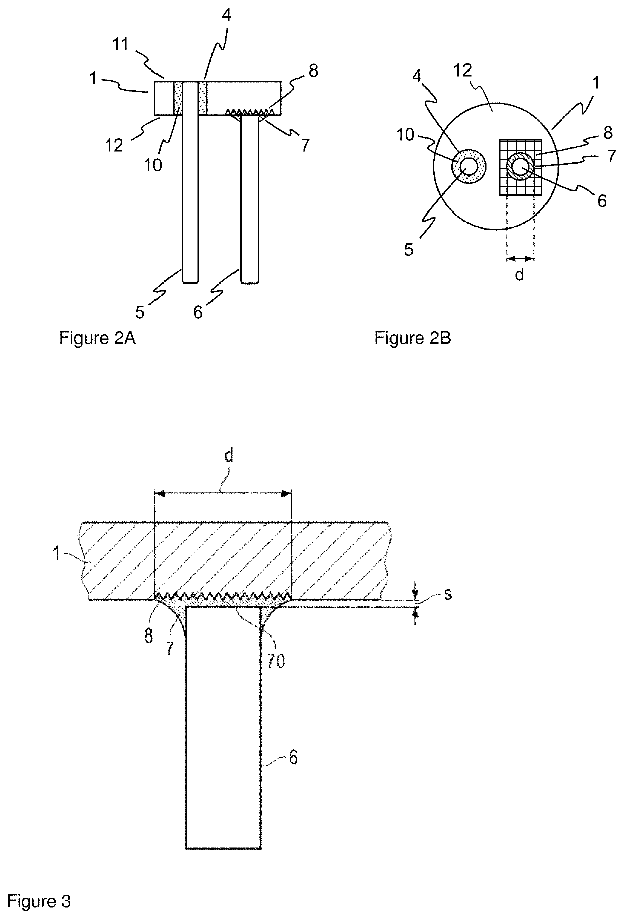 Base body with soldered-on ground pin, method for its production and uses thereof