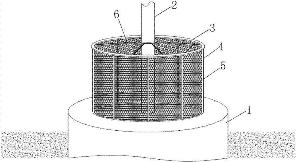 Rigid supporting net box based on offshore wind turbine generator composite cylinder type foundation