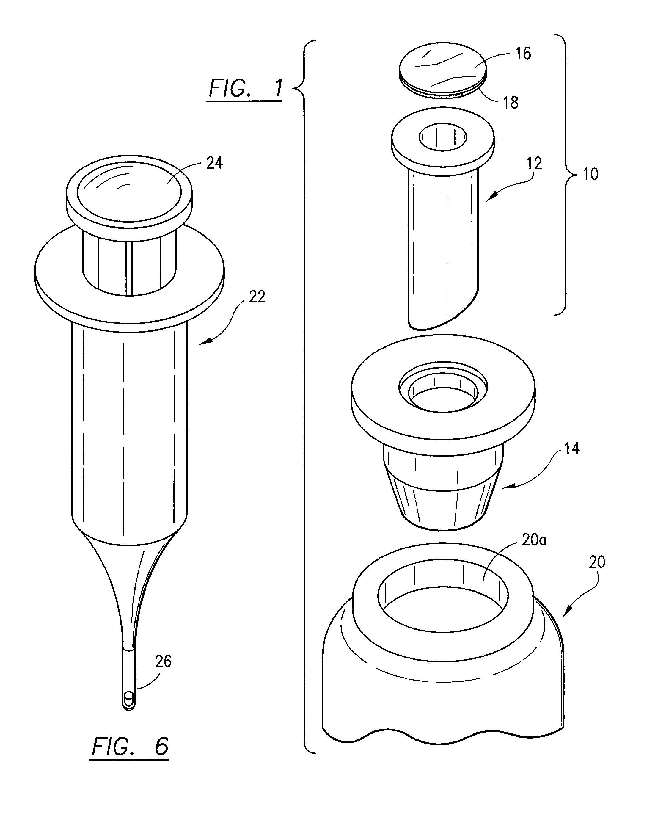 Liquid chamber cap with compartment for use with injectables