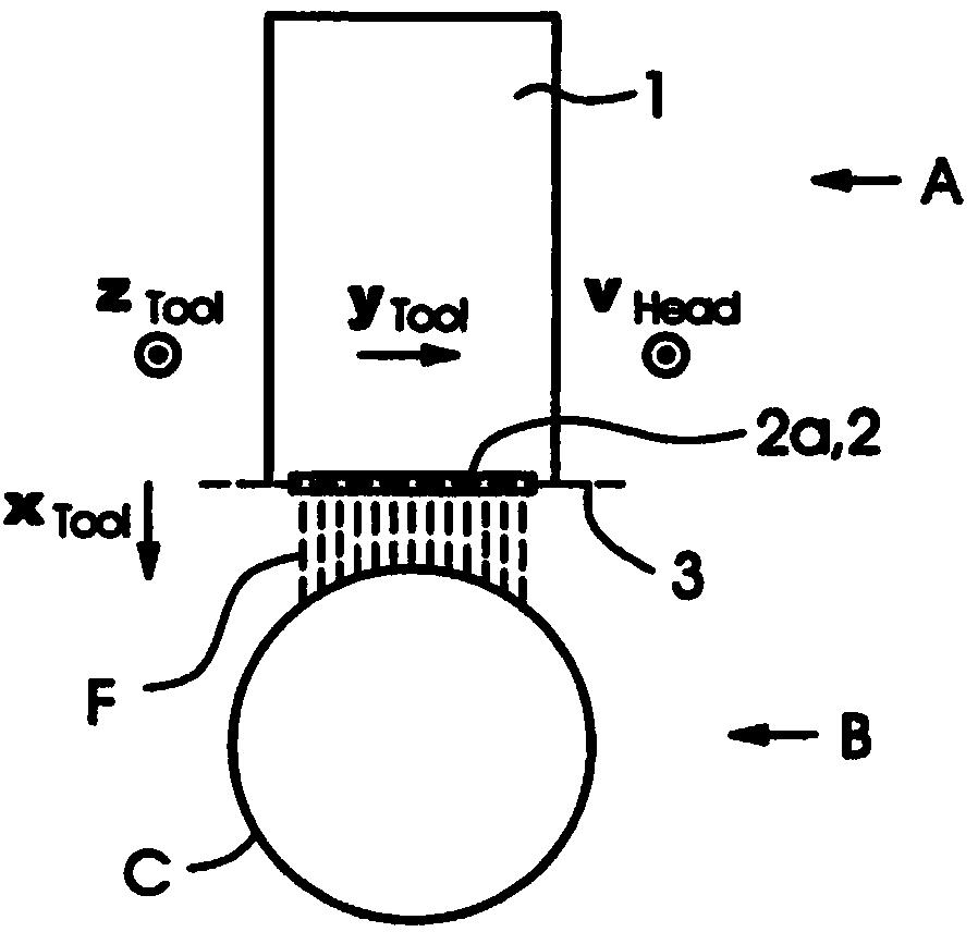 Apparatus for printing on a curved surface of an object through an ink jet print head