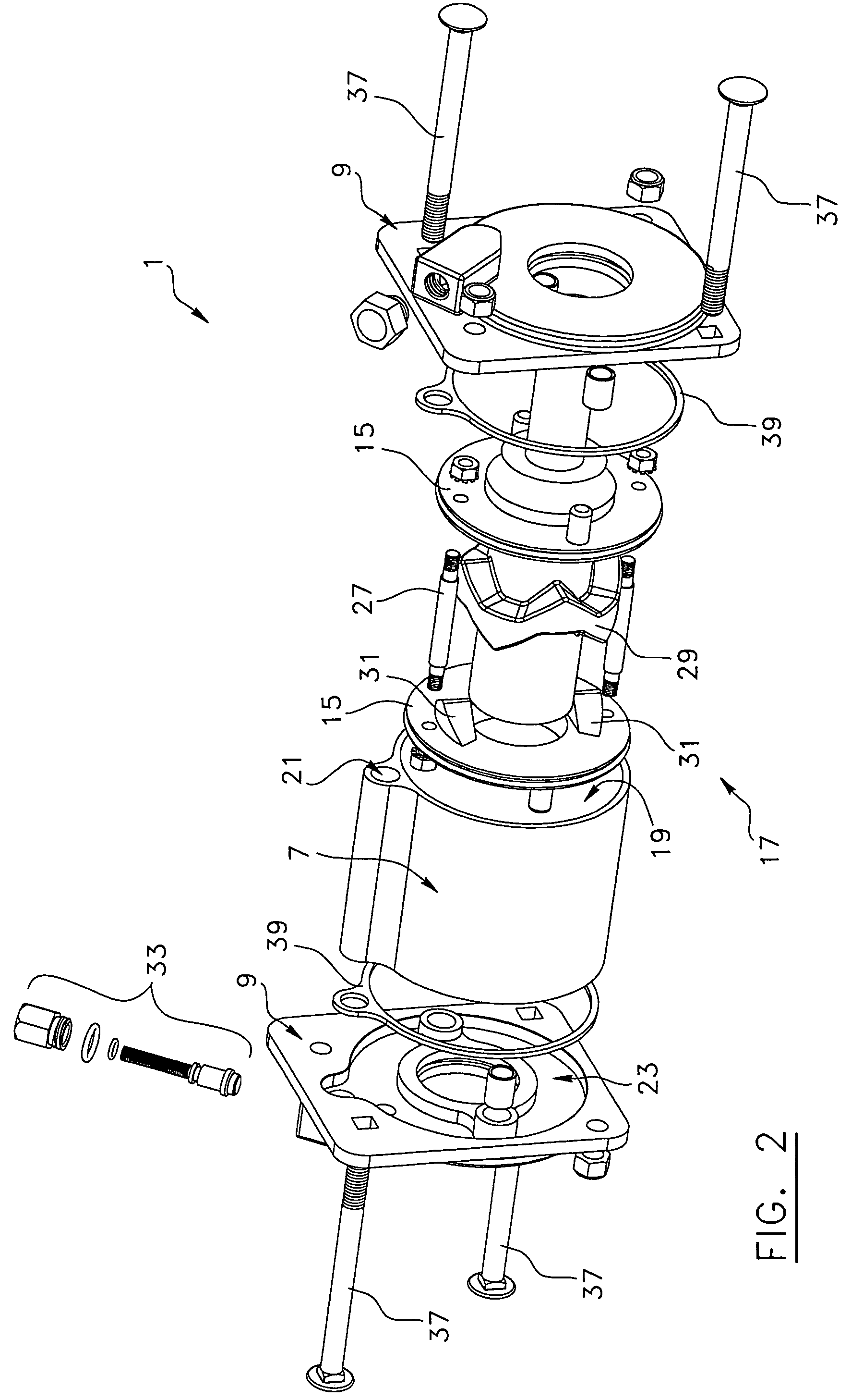 Hydraulic governor device for use with a rotational shaft, and door assembly including the same