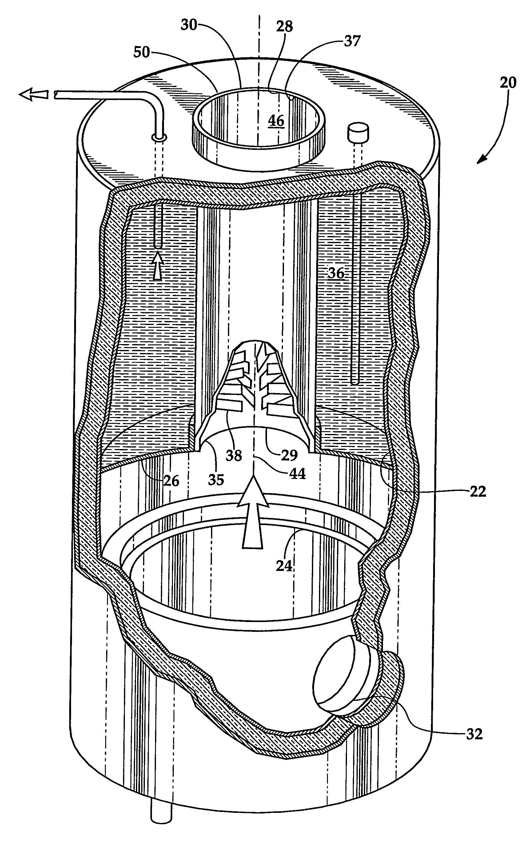 Water heater flue with improved heat transfer