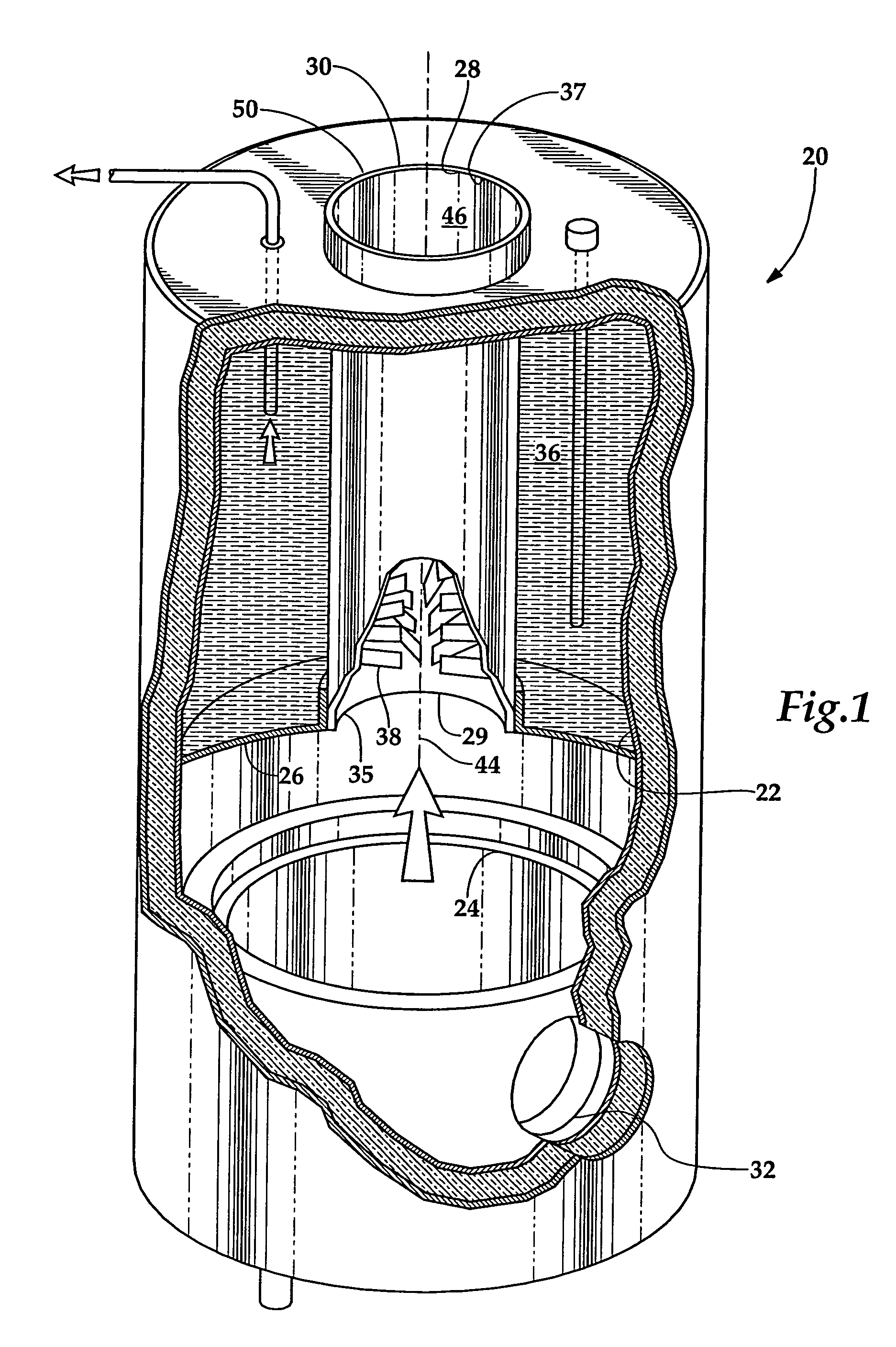 Water heater flue with improved heat transfer