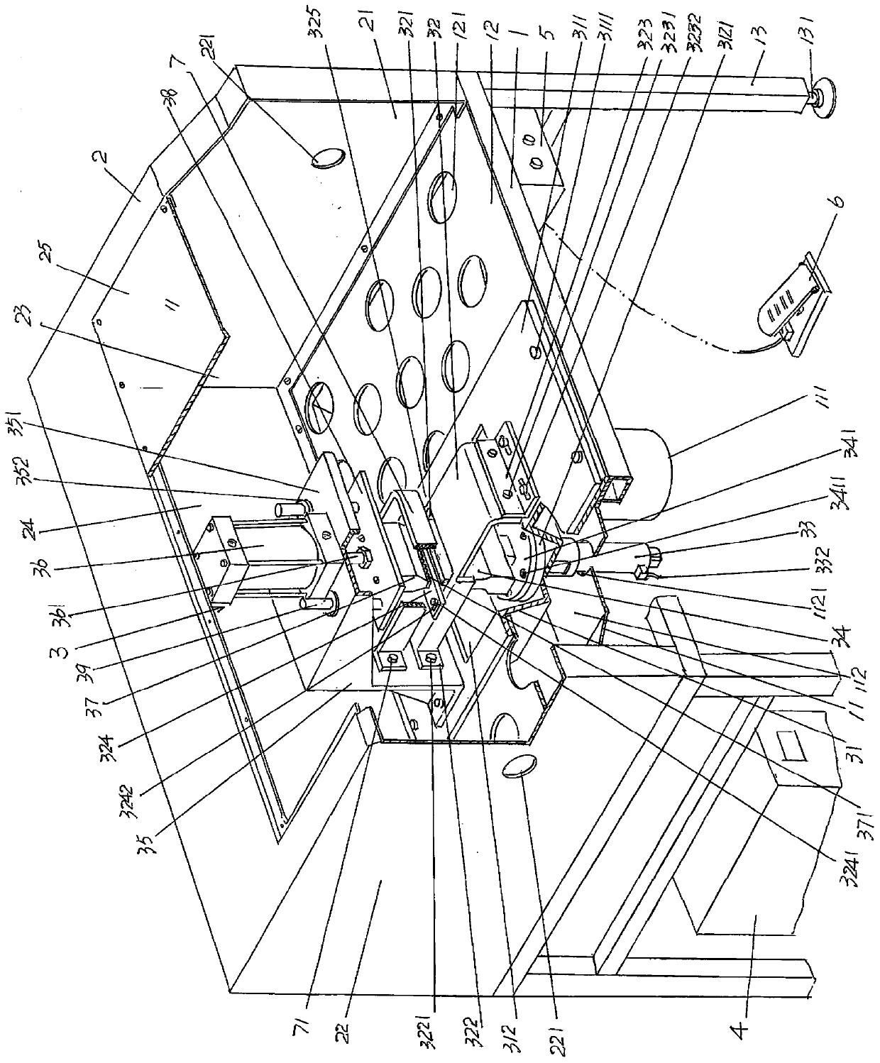 Down filling workbench structure with down filling opening sealing function