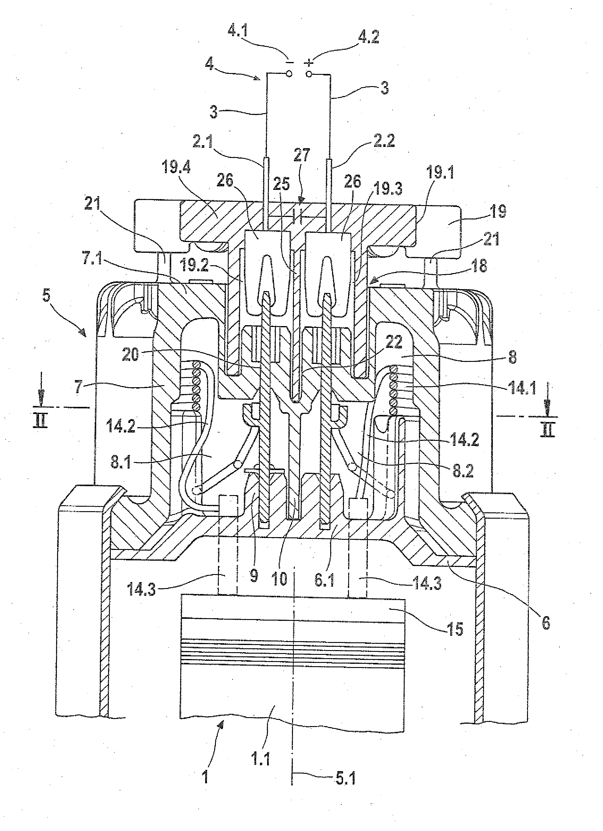 Electrical device and plug for an electrical device