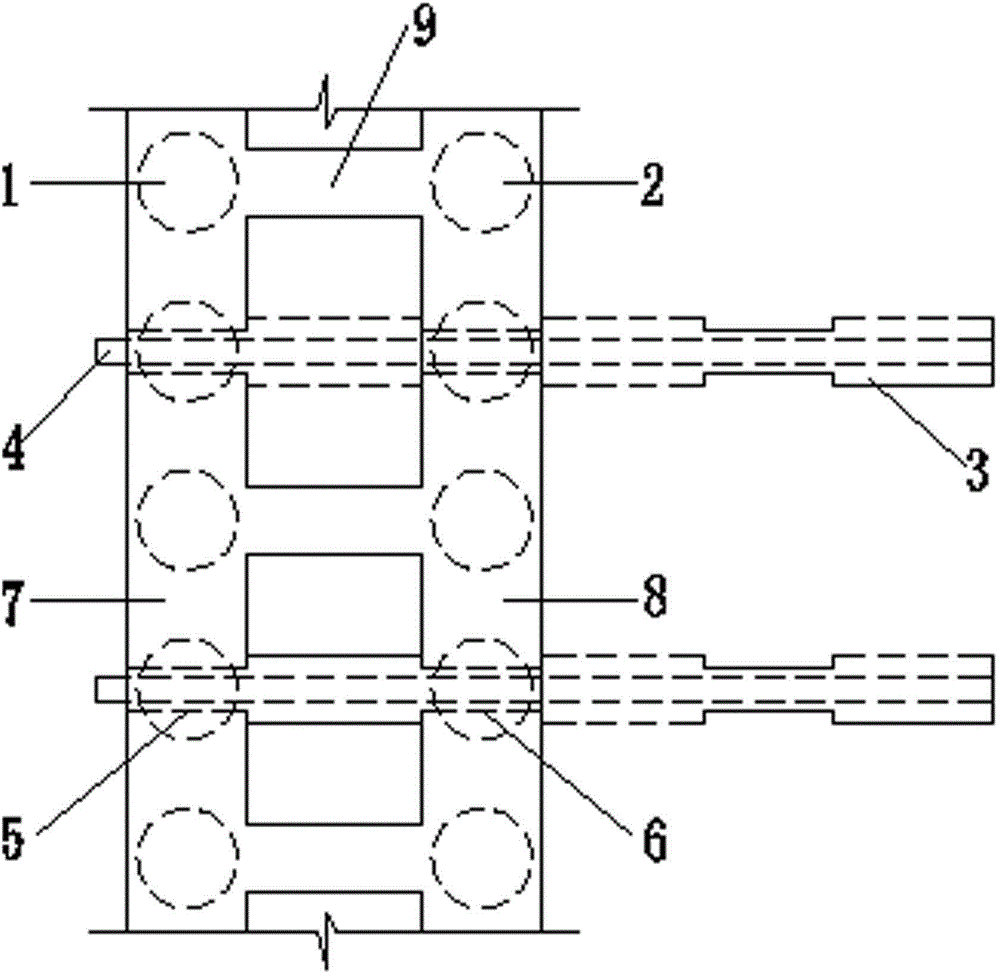Double-row pile structure with cored horizontal rotary jet grouting pile on pile body