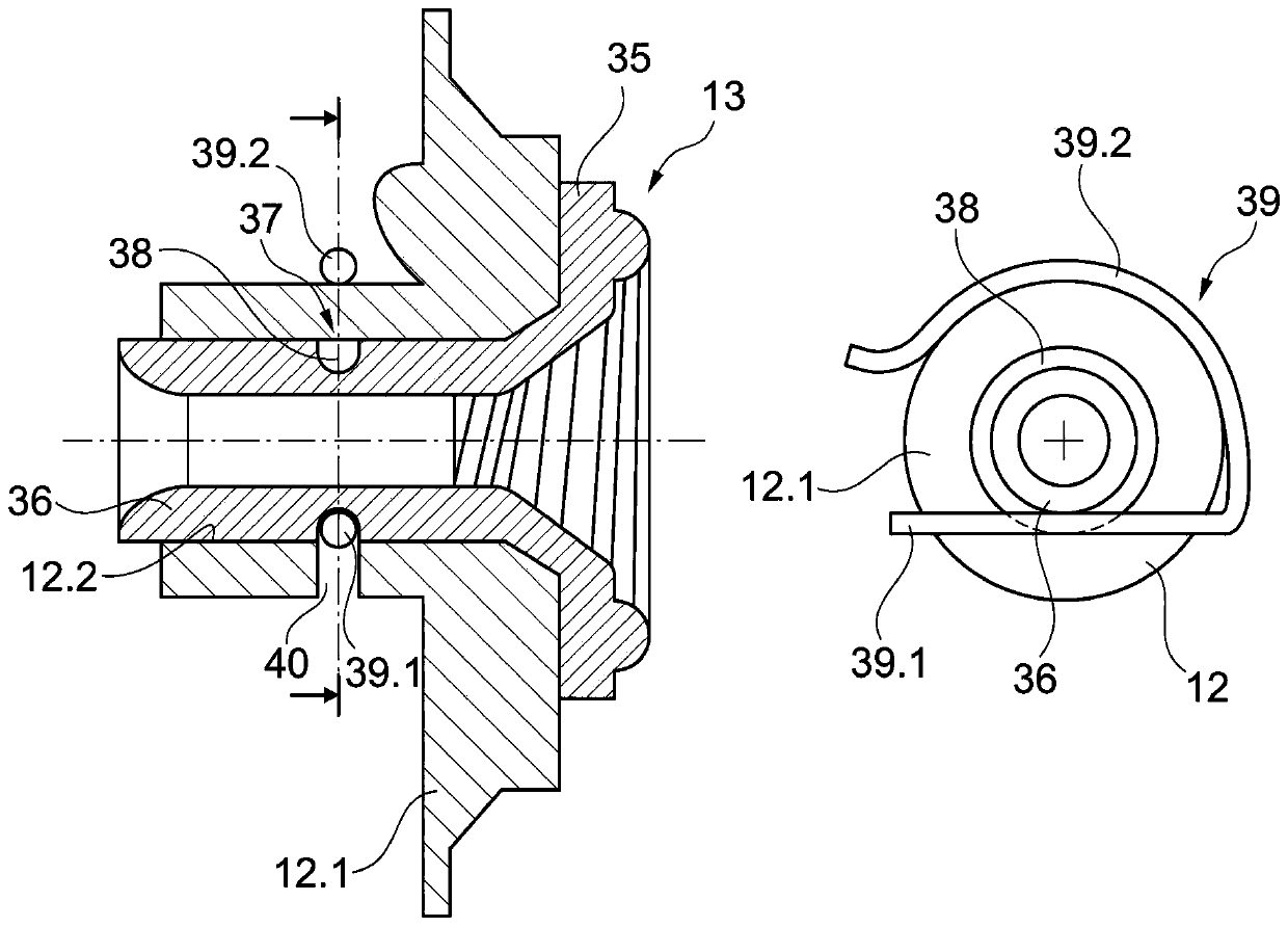 Nozzle fastening system for open-end rotor spinning device