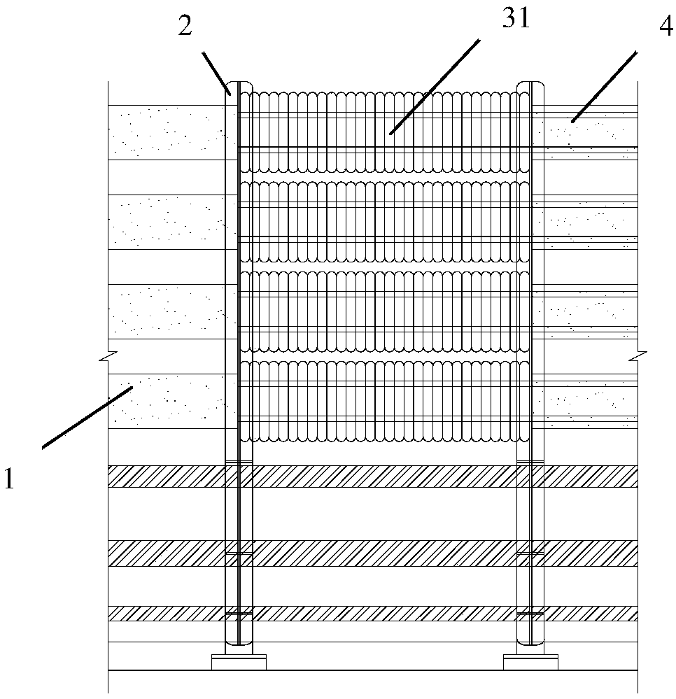 A foldable wind barrier structure