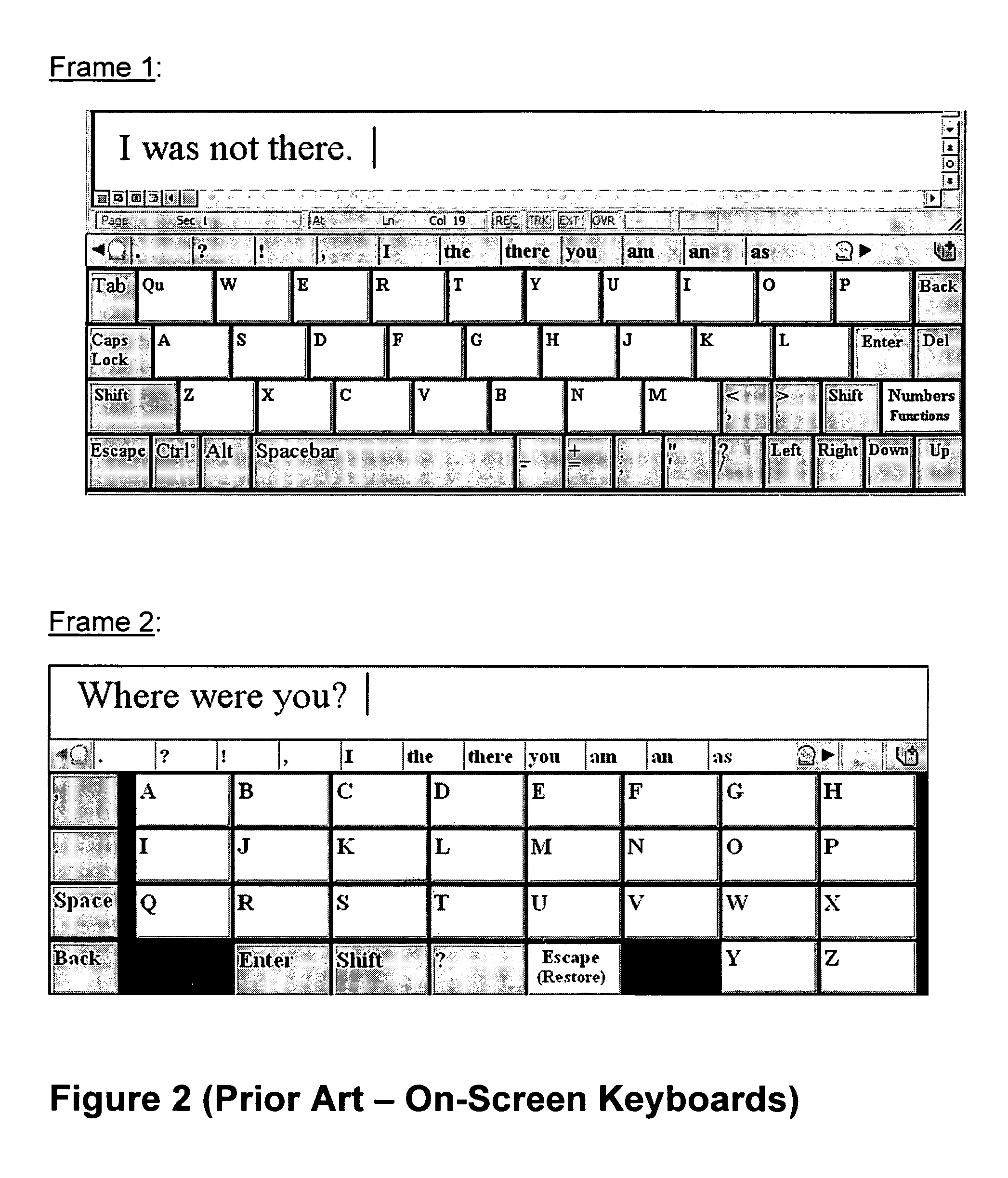 Process and apparatus for providing a one-dimensional computer input interface allowing movement in one or two directions to conduct pointer operations usually performed with a mouse and character input usually performed with a keyboard