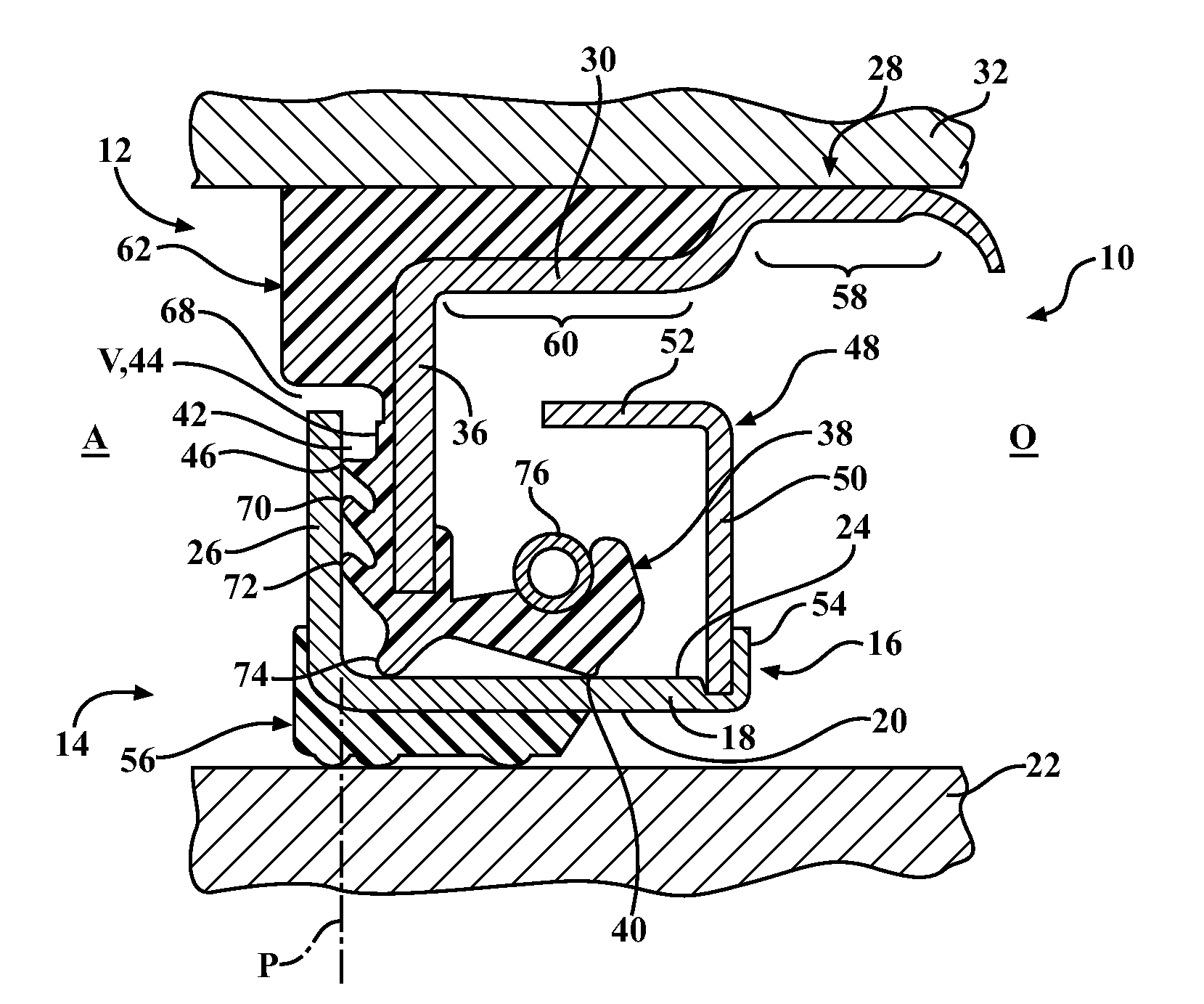 Dynamic radial shaft seal assembly with combination dust exclusion thrust pad