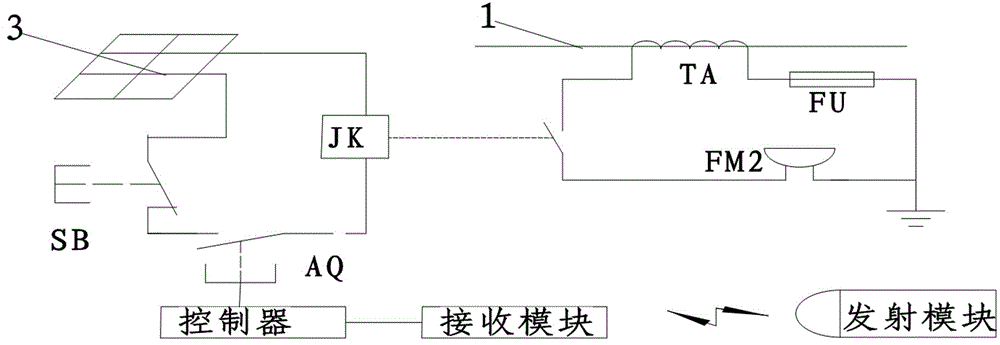 A sounding wireless high voltage detection device