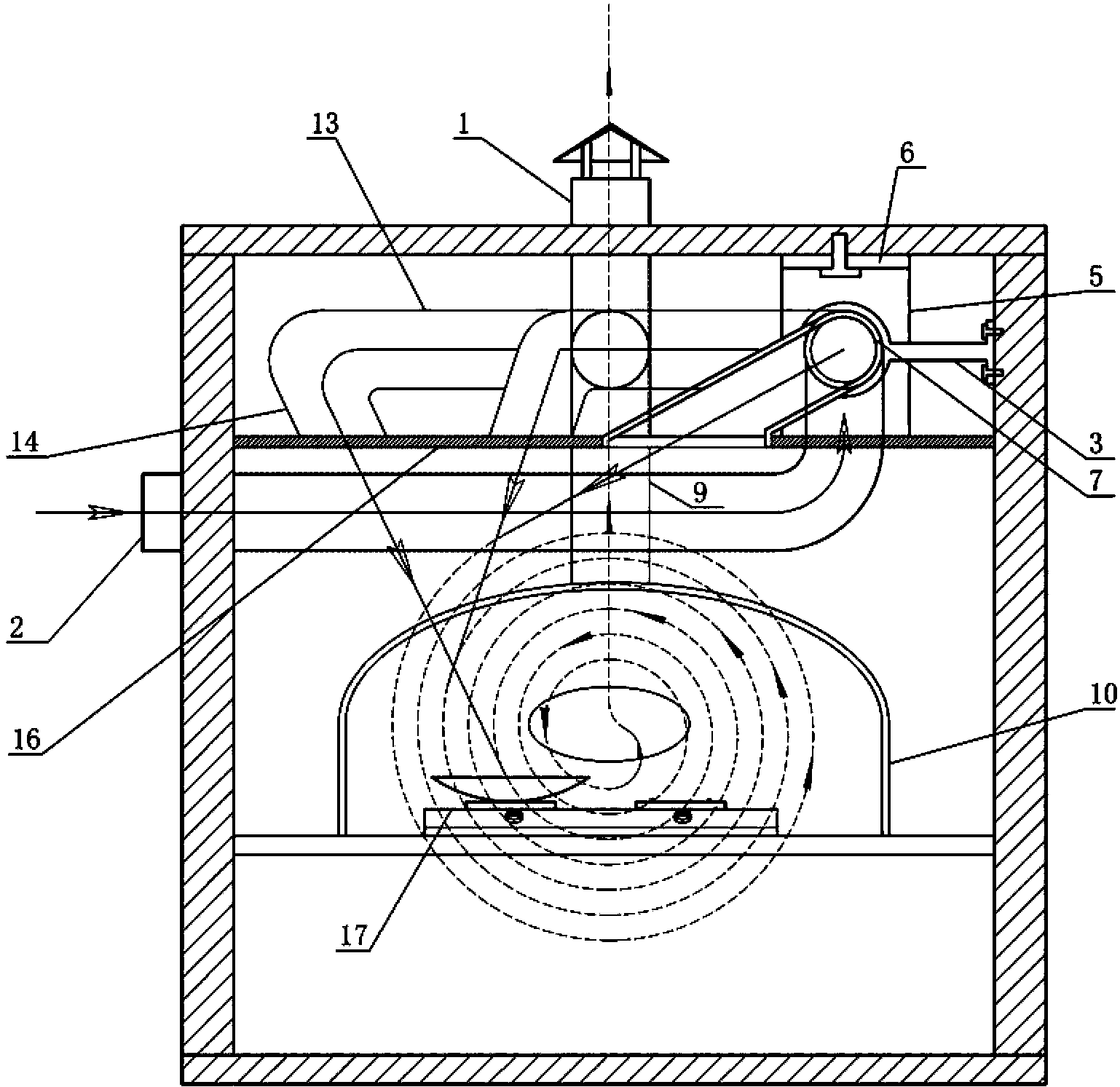 Positive-pressure vortex type disassembly-free washable range hood