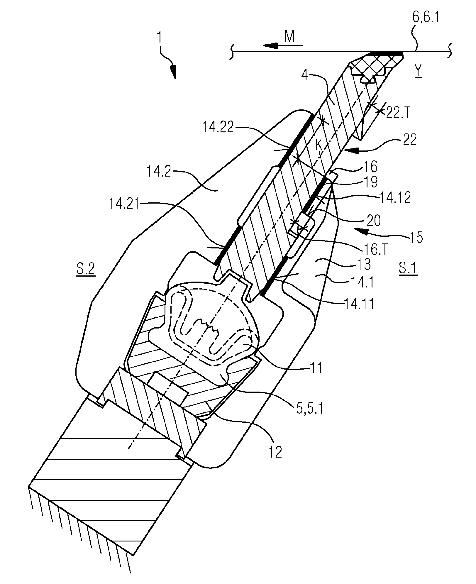 Bar arrangement for a machine for the production of a fibrous web