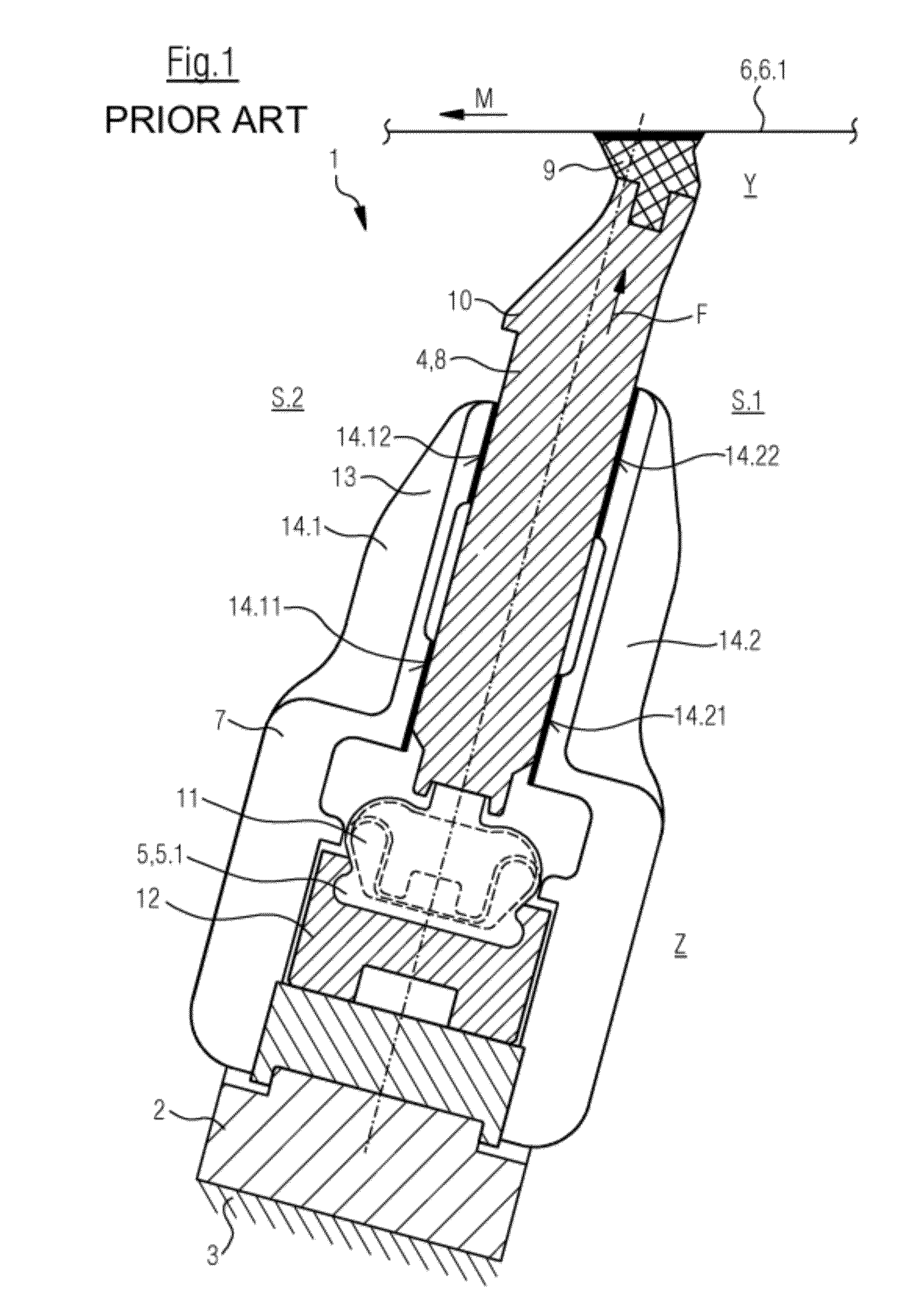 Bar arrangement for a machine for the production of a fibrous web