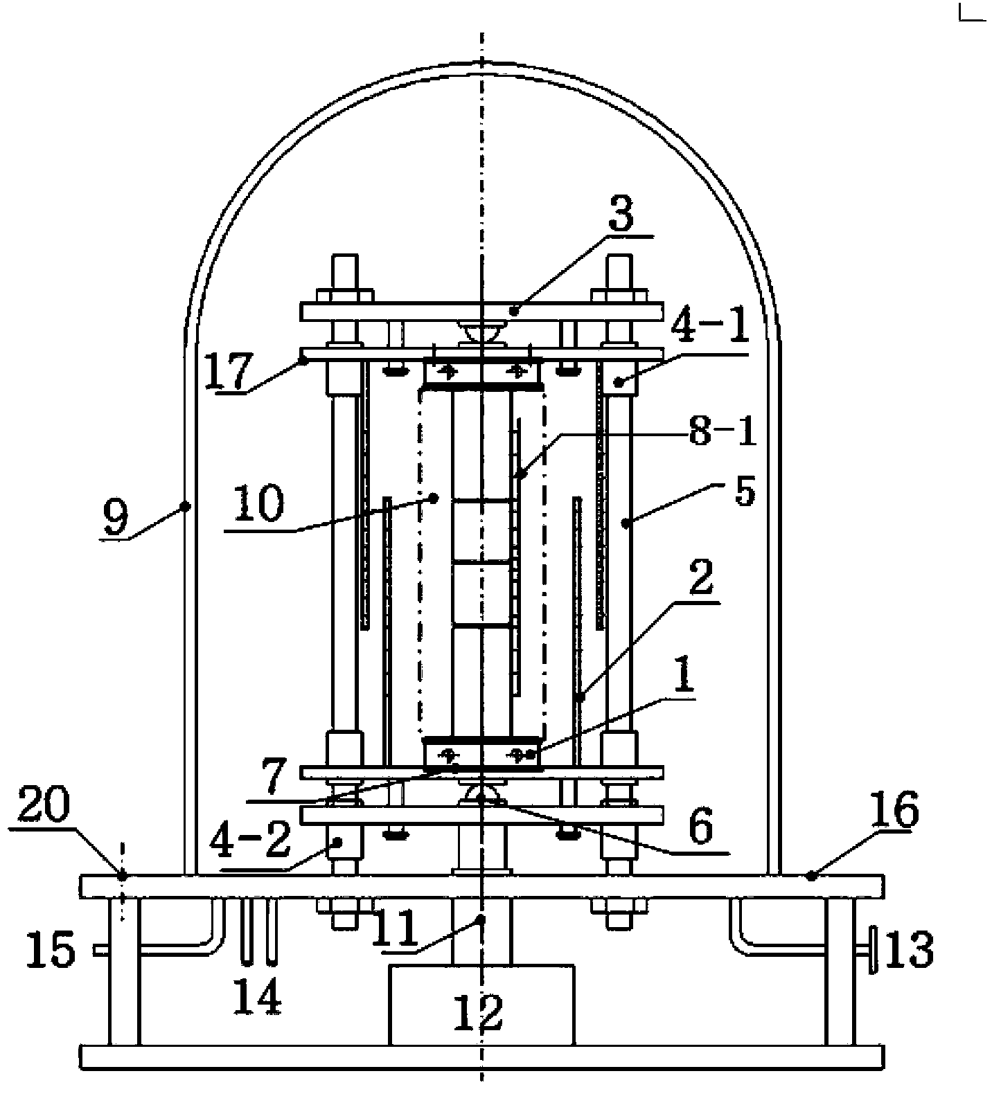 Heat conduction coefficient and contact thermal resistance testing device