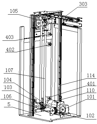 Separating and taking device for basket distribution machine