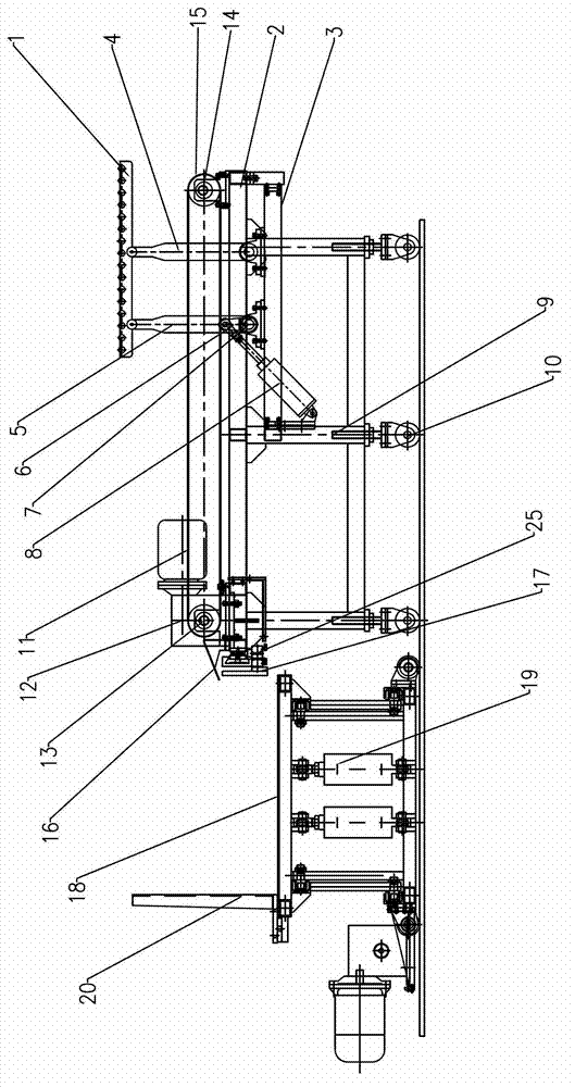 Automatic conveying stacking device for numerical control shearing production line