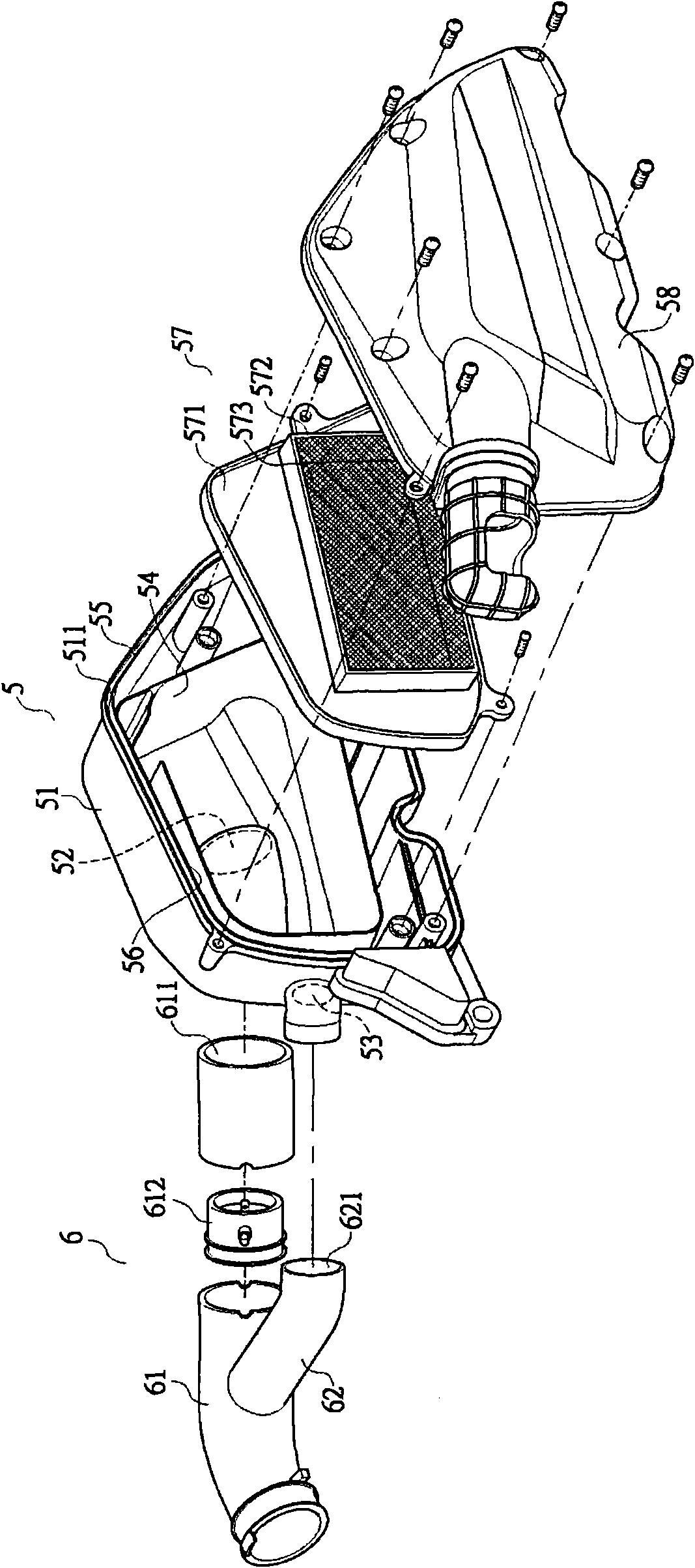 Variable air inflow structure of engine