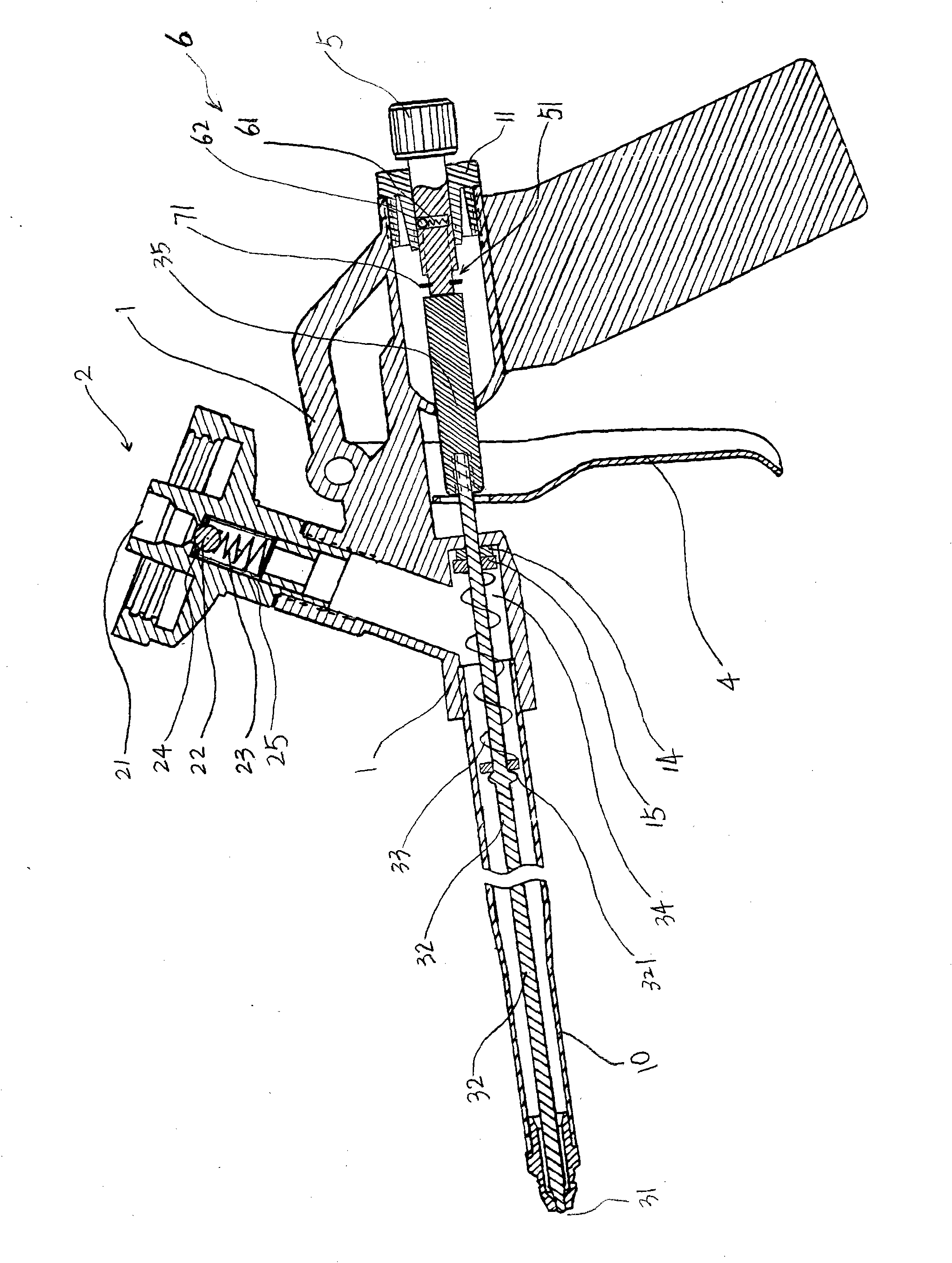 Foam caulking gun with safety mechanism