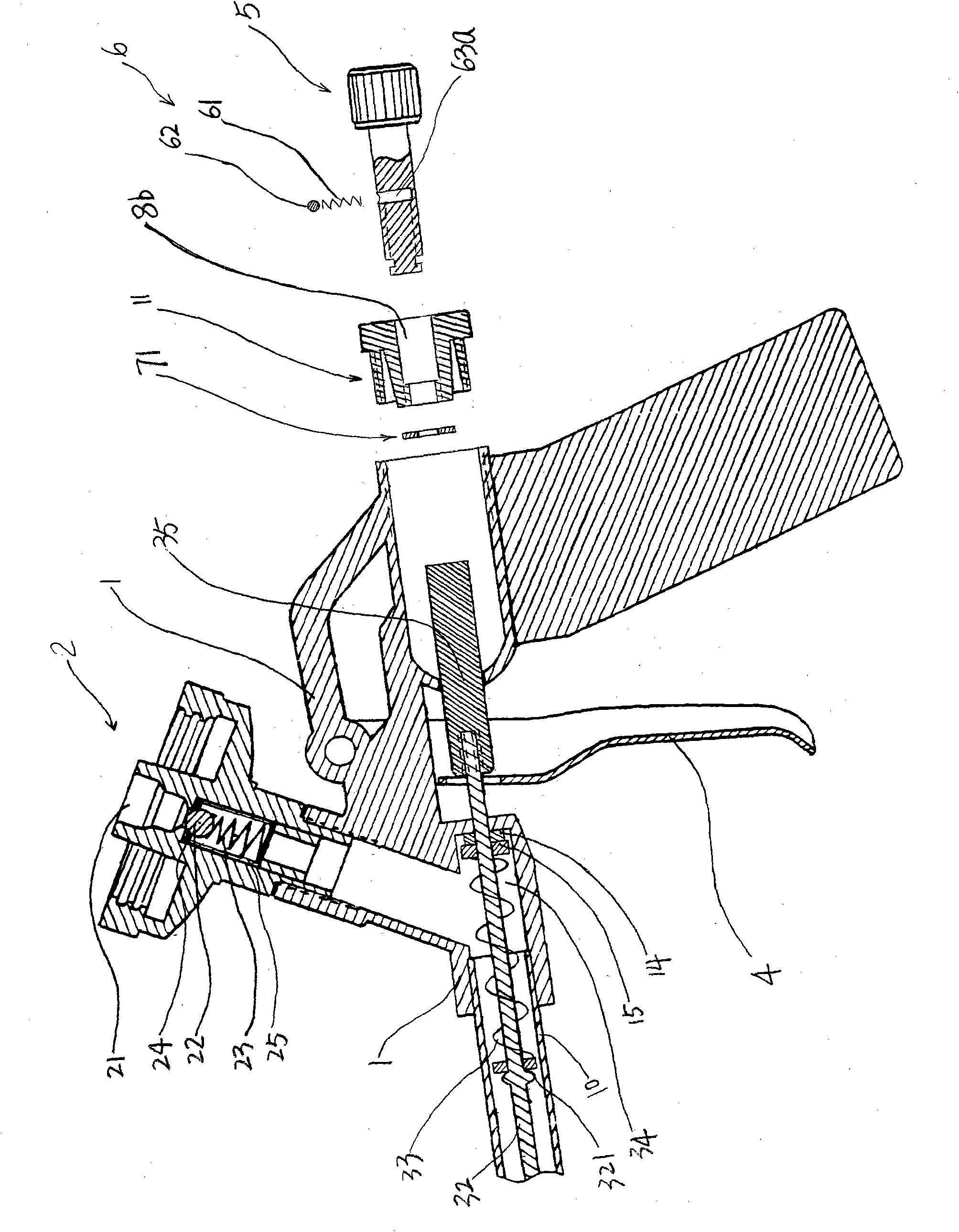 Foam caulking gun with safety mechanism