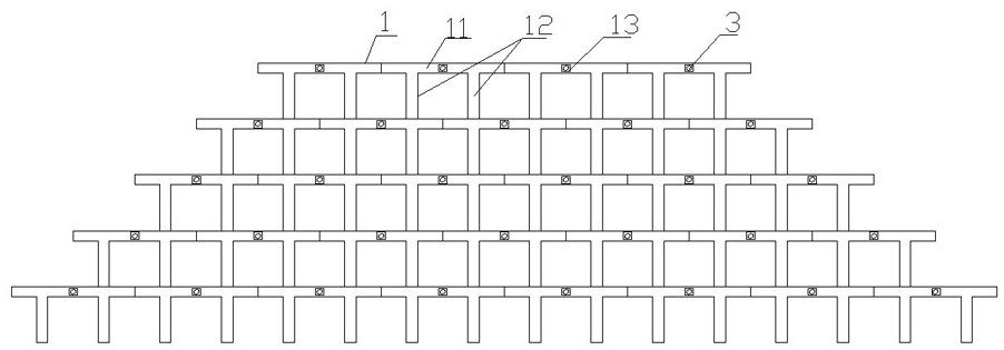 A hollow slope protection structure for expansive soil slope and its construction method