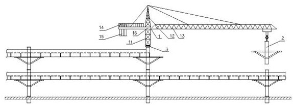 A road and bridge site installation structure, method and crane