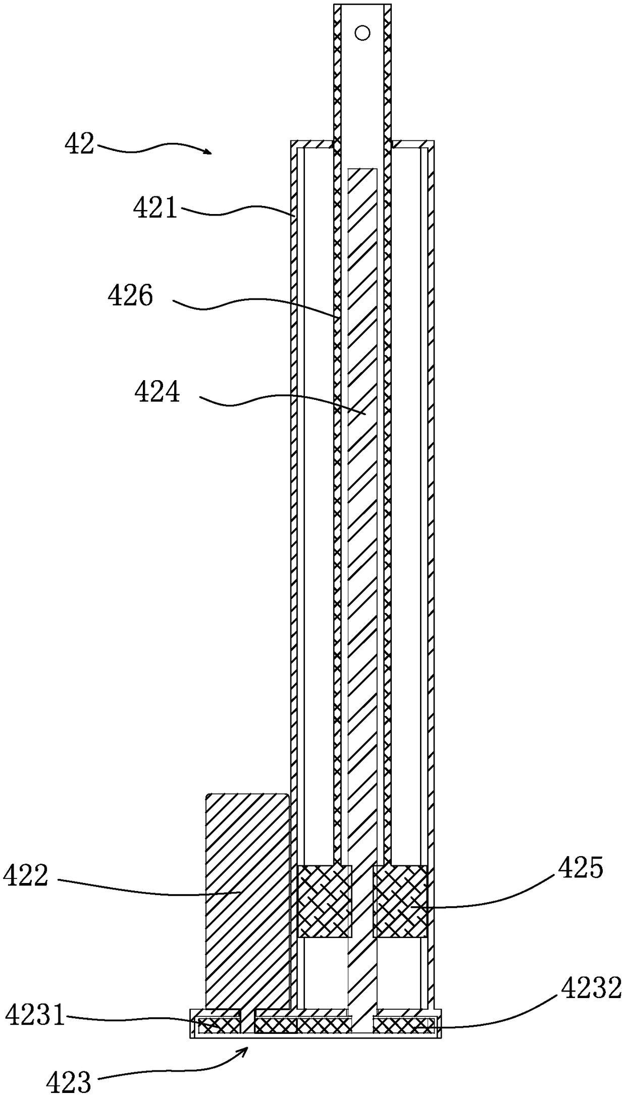 Knitting machine dust removing device capable of lifting and changing rotating angle
