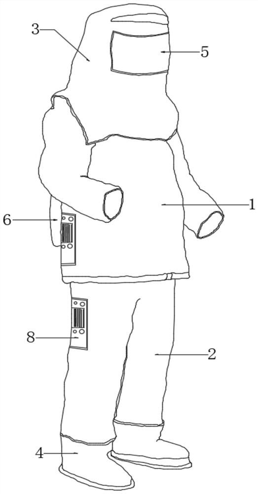 Protective garment with temperature adjusting function