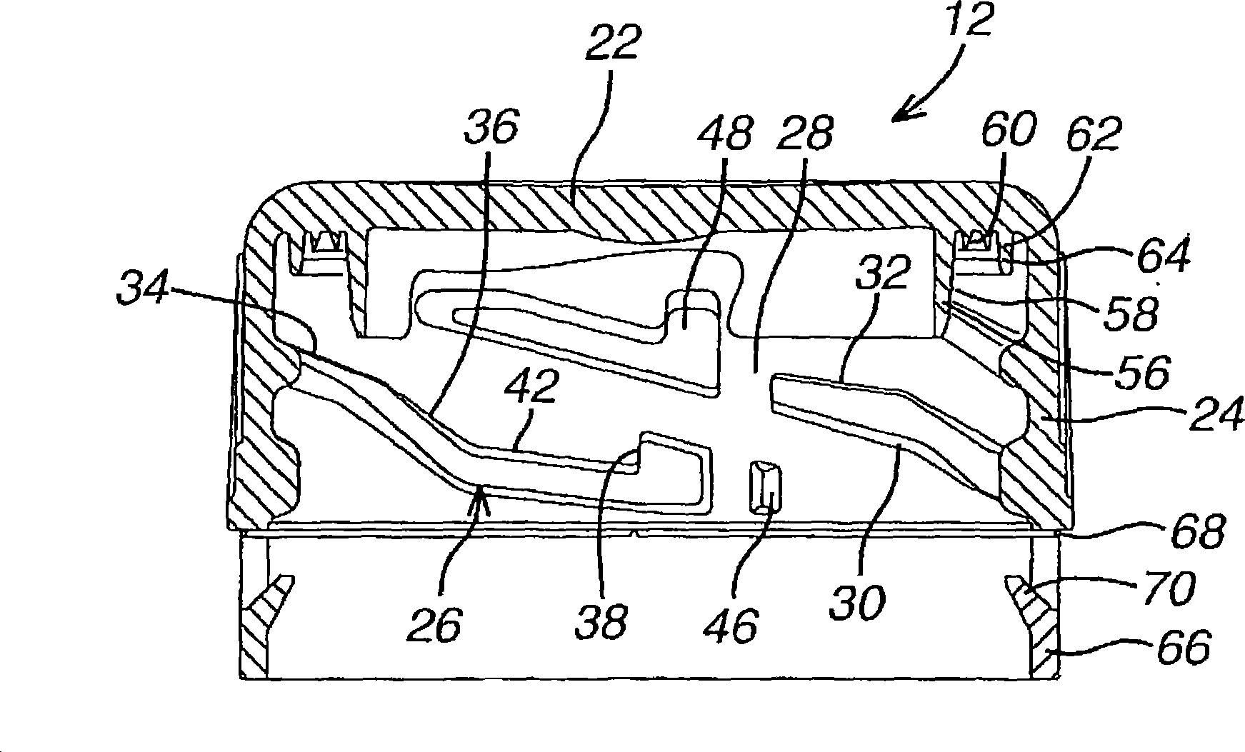 Bottle and closure assembly with locking elements