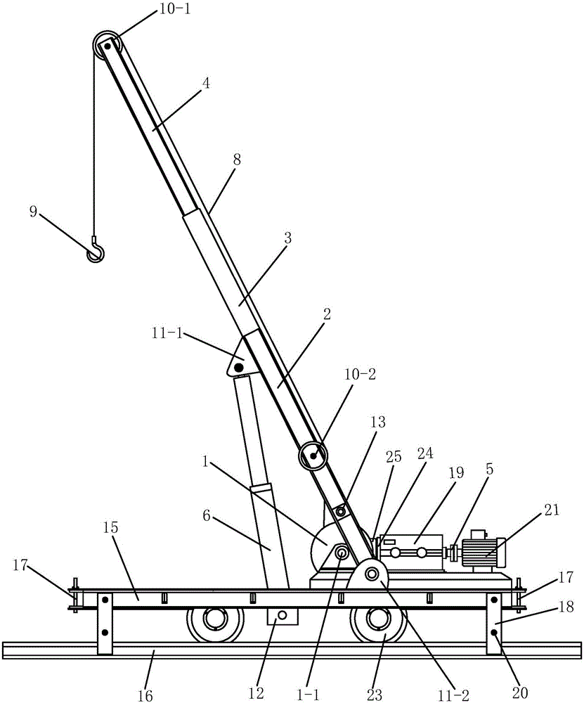 Track crane for underground coal mines