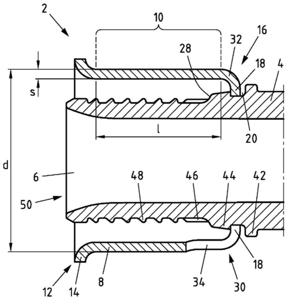 Fitting for connection with at least one pipe and method for producing the connection