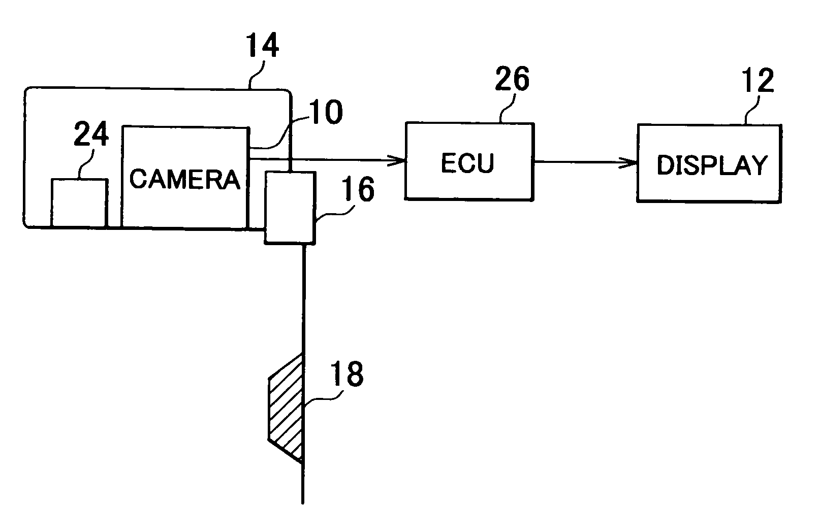 Turn signal lamp, periphery monitoring device, body construction and imaging device for vehicle