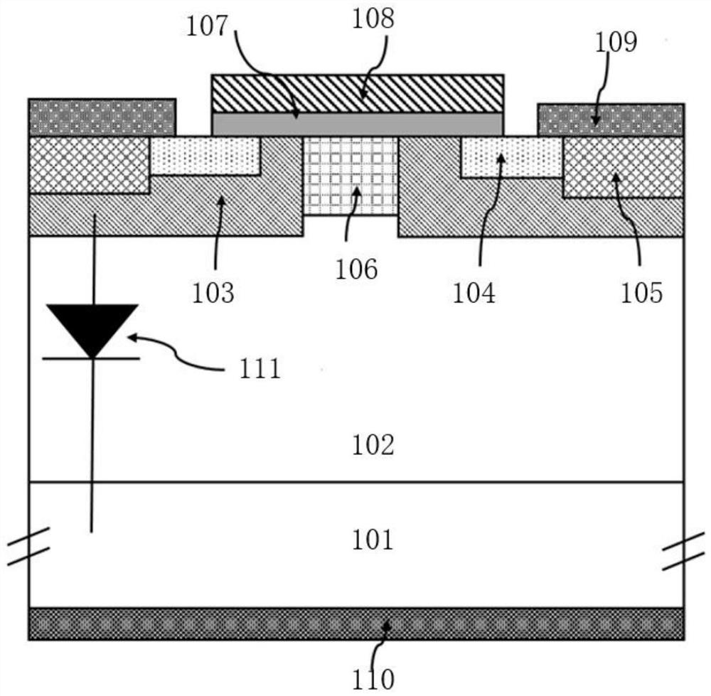 Cellular structure of silicon carbide MOSFET device, and power semiconductor device