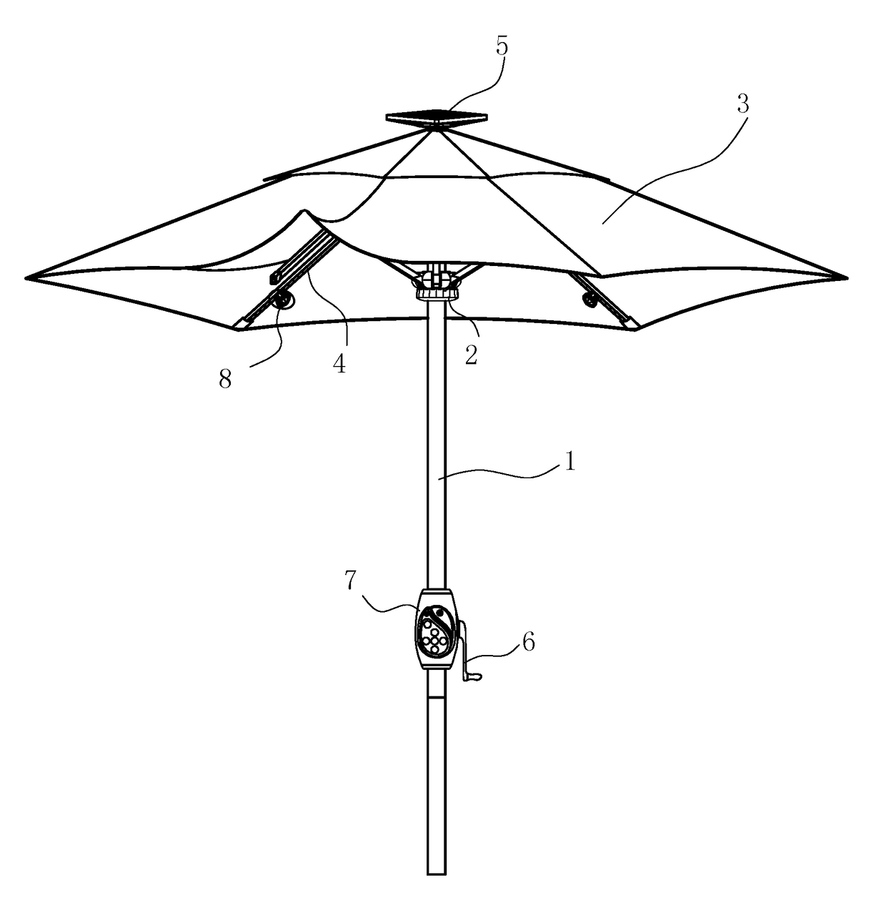 Umbrella with a bluetooth sound device